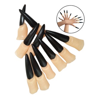 10pcs Fake Witch Finger Nail Halloween Trick Games Accessories Gift Funny