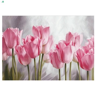 [New]Full Diamond Painting Pink Tulips Diy Diamond Embroidery Flower Series Decoration Painting For The Living Room a Good Gift For The Family