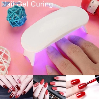 Mini portátil 6W LED secador de uñas cura la lámpara de la máquina para UV Gel esmalte de uñas (1)