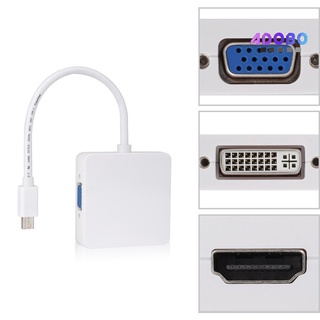 ↔adobo 3 en 1 puerto de pantalla dp thunderbolt a dvi vga cable adaptador compatible con hdmi para macbook