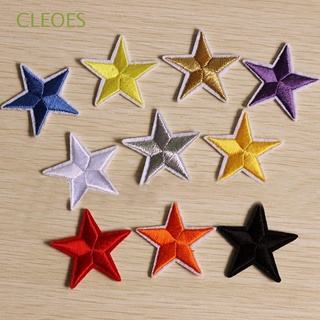 CLEOES 10 Unids/Lote Parches Tela Coser Hierro En Apliques Accesorios Bordado Estrella Ropa De Dibujos Animados Insignia/Multicolor