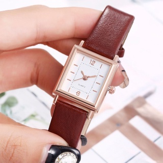 reloj de pulsera vintage de cuarzo con correa simple para mujer