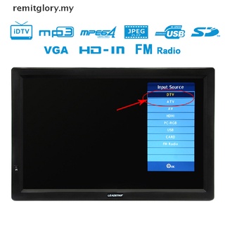 [remitglory] TV Portátil HD De 14 Pulgadas DVB-T2 ATSC Digital Analógica Mini De Coche Pequeño [MY] (4)