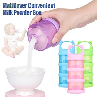 paus kids formula dispensador de viaje caja de almacenamiento de alimentos de leche en polvo contenedor portátil bebé 3 capas de alimentación bebé botella de leche/multicolor