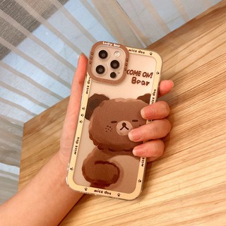 Bear Duck iPhone11 Mobile Shell Apple 12ProMax pareja XS transparente XR suave 7/8Plus lindo 6