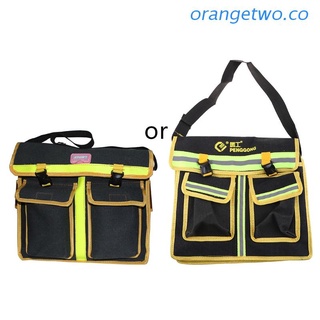 orangetwo Electrician Hardware Toolkit Shoulder Bag Waterproof Oxford Cloth Multi Organize Pockets Storage Pouch Portable Worker Tool