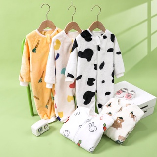 Pijamas De Franela Bebé plus Forro Polar Mono Para Niños Y Niñas Engrosado Escalada Ropa (1)