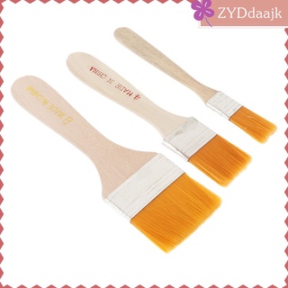 3 Sizes Wooden Paint Brush Set Oil Watercolor Paint Brushes - Face Body