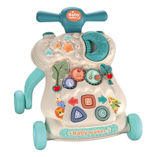 [New Arrivals] Baby Push Walker Sit-to-Stand Interactive Learning Walker Toddler Toy Green