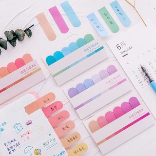 Creativo 6 colores degradados pegatinas notas adhesivas bloc de notas bloc de notas oficina escuela suministros marcadores
