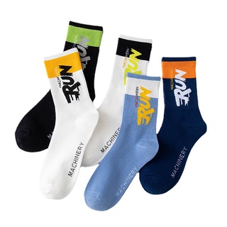 Daron calcetines deportivos Hip Hop Skate Tarja sport letras impresas calcetines Tubo De medio/Multicolor (2)