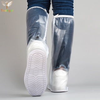fundas de zapatos de lluvia reutilizables impermeables protectores de zapatos mujeres hombres de goma galoshes motocicleta ciclismo botas elásticas cubierta (8)