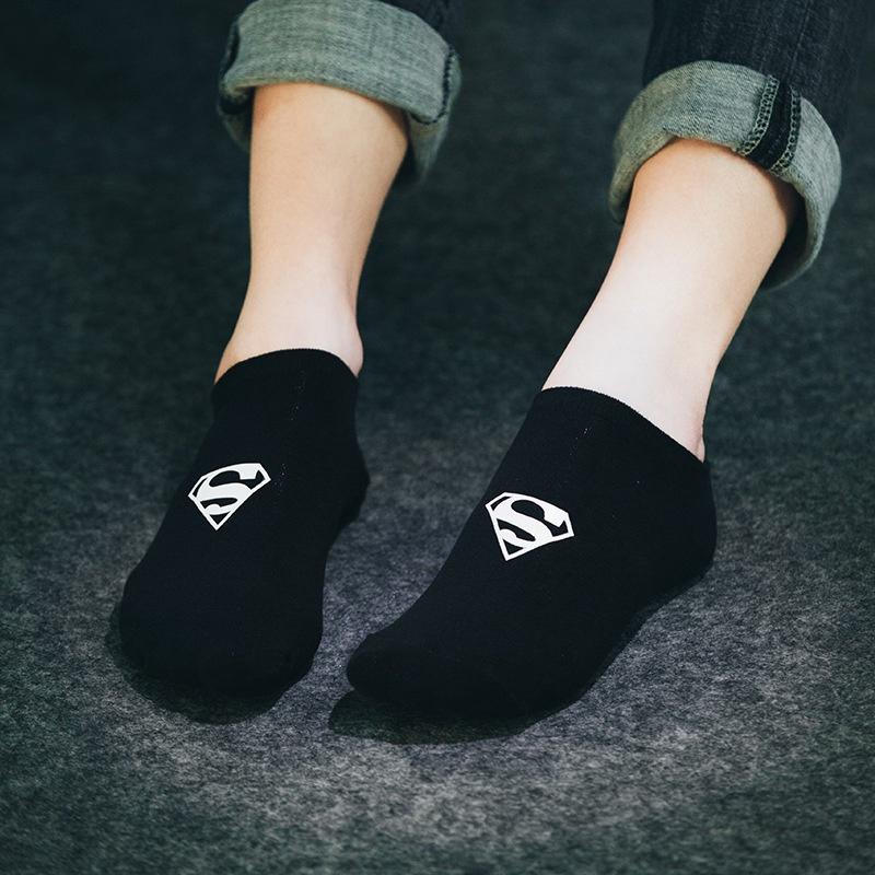 calcetines de anime hombres mujeres superman batman algodón deportes tobillo calcetines