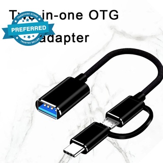 Adaptador multifunción 2 en 1 tipo C Micro USB a USB 3.0 convertidor de interfaz OTG trenzado USB O5W7