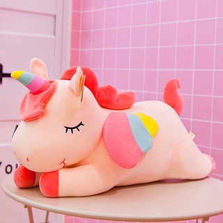 Lindo unicornio forma animales peluche juguetes suave arco iris ángel unicornio relleno almohada regalo para niños (9)
