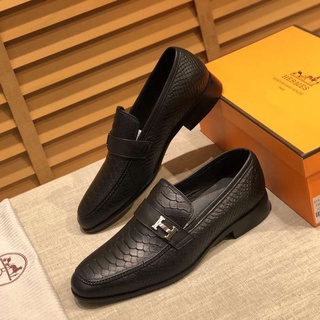 2020 Hermes clásico de los hombres de negocios zapatos de cuero de moda tendencia salvaje zapatos de conducción zapatos 38-44