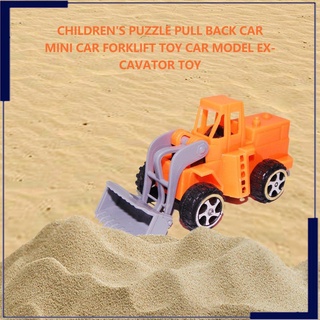 niños rompecabezas tire hacia atrás coche mini coche montacargas juguete modelo de coche excavadora juguete
