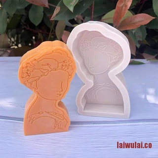WULAI molde de silicona 3D retrato de aromaterapia vela yeso DIY velas hacer moldes