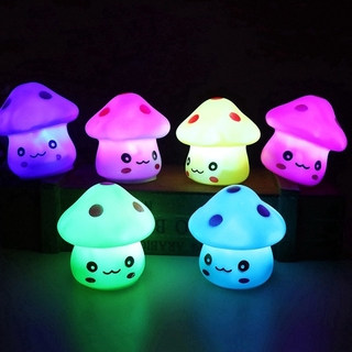 colorido led luminoso seta luz de noche/niños brillante juguete dormir luz de noche regalos (5)