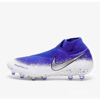 Nike Azul Claro Y Blanco Oscuro Calcetines AG Hombres Zapatillas Sprots Soccere Zapatos De Fútbol