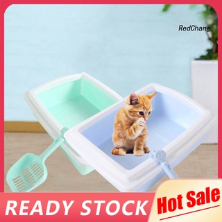 caja de arena para gatos semicerrada para cachorros, mascotas, inodoro, suministros de limpieza con pala