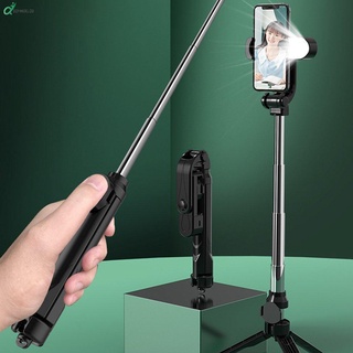 recargable de 360 grados de rotación ajustable selfie palo con trípode de luz led (8)
