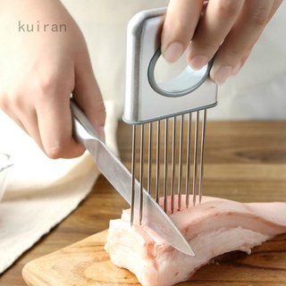 Soporte de cebolla de acero inoxidable cortador de verduras cocina fácil cortador herramienta