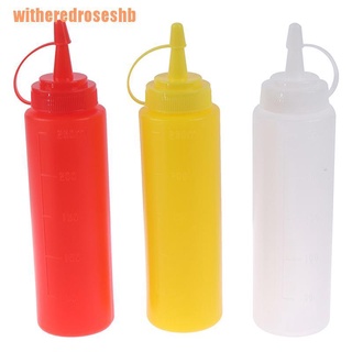(witheredroseshb) dispensador de botellas de plástico exprimir 8oz para salsa vinagre ketchup herramienta de cocina