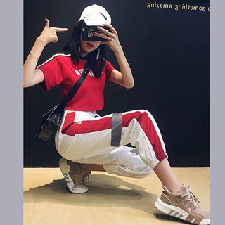 Primavera Otoño Guapo Hip-Hop Pantalones Mujer Coreano Estudiante Suelto Deportivos Más Delgado Aspecto Casual Todo-Partido Super Caliente 3.10 (7)