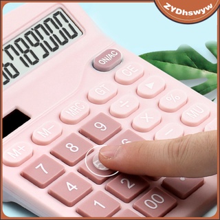 calculadoras, calculadora de escritorio de mano de 12 dígitos de doble potencia con pantalla lcd grande botón sensible grande