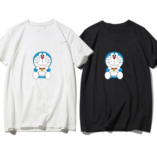 Doraemon moda casual camiseta pareja hombres mujeres cuello redondo top 5408