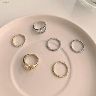 ❅Anillo irregular de tres piezas diseño de nicho femenino ins viento frío nueva personalidad de moda anillo de dedo índice retro