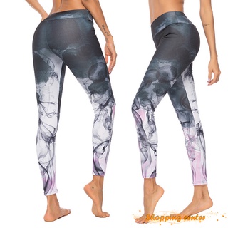 Las mujeres pantalones de Yoga impresión elástica levantamiento de caderas Slim Fit sudor absorción pantalones deportivos