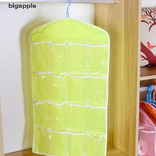 [bigapple] Bolsas de almacenamiento de 16 bolsillos transparentes para colgar, sujetador, ropa interior, percha, almacenamiento caliente
