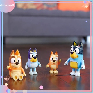 Dove_4 unids/Set juguetes divertidos de dibujos animados lindo portátil de bluey amigos de la familia juguetes para niños