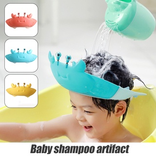 gorro de ducha en forma de cangrejo protección de baño lindo ajustable impermeable visera sombrero para niños niños