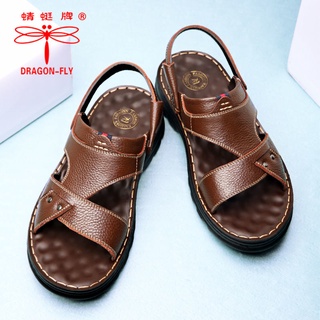 Sandalias de cuero puro de los hombres de verano nuevo cuero zapatos de playa de los hombres de suela gruesa antideslizante sandalias y zapatillas para los hombres (3)