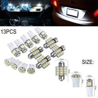 Kit de luces LED blancas para coche, 13 unidades, para lámparas de Interior, cúpula y matrícula (1)