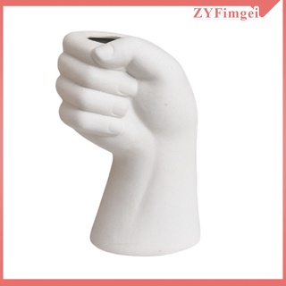 maceta moderna de cerámica blanca con forma de mano, maceta, maceta