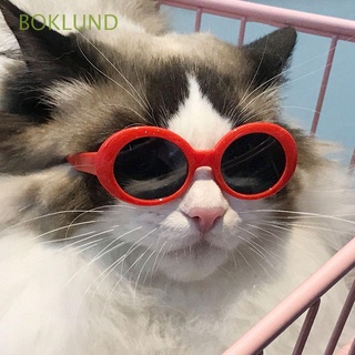 BOKLUND Plastic Cat Sunglasses Cool Cat Eye-Wear Cat Glasses Pet Accessoires Pet Glasses Fashion Round Pet Products For Small Cat Pets Party Decor