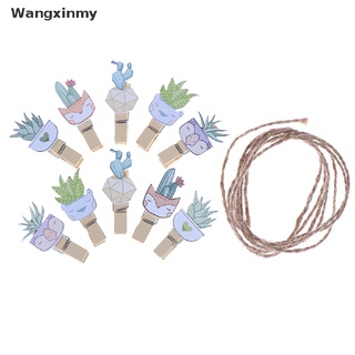 [wangxinmy] 10 piezas clip de madera de cactus clip de madera de boda lindo clip de pared de fotos venta caliente (7)