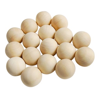 100 Pack 20mm Round Natural Wood Spacer Smooth Beads Unfinished Wooden Balls