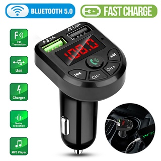 Kit Transmisor FM Bluetooth Para Coche/Pantalla LED Dual USB/Carga Rápida Para Carro/Disco TF/U