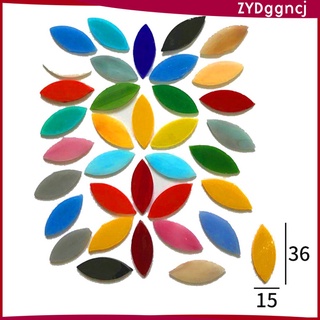 100 piezas varios colores mosaico azulejos flor hojas vidrio tintado