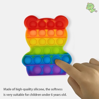 Pop Fidget juguete aliviar el estrés Color arco iris empuje burbuja antiestrés juguete sensorial para niños adultos matar tiempo (2)