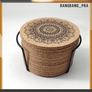 (Bangbang_Plat) tazas De corcho portatil 12 piezas/portavasos absorbentes 4 pulgadas reutilizable
