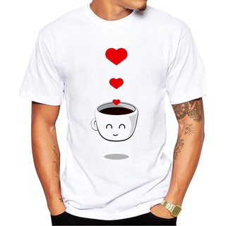 Moda Café Amor Hombres T-Shirt Sonrisa Impreso Camisetas Casual Tops De Manga Corta Verano