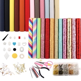 24 piezas de cuero pendientes kit de decoración herramientas diy hecho a mano joyería para costura decoración mujeres