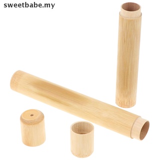 [Sweetbabe] cepillo de dientes cepillo de madera cepillo de dientes de cerdas suaves de fibra de bambú titular de la manija de la manija de tubo de