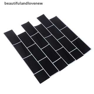 [beautifulandlovenew] autoadhesivo peel and stick negro subway azulejo backsplash 3d mosaico adhesivo de pared